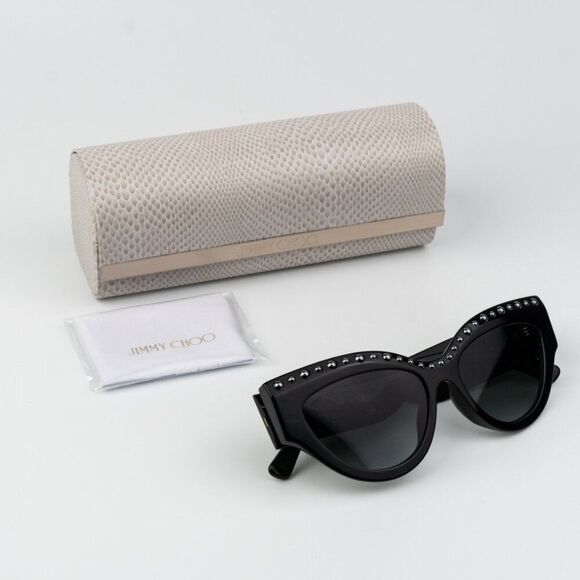 Jimmy Choo Women Sunglasses Black Grey Gradient Cat Eye SONJA/G/S 0807 BRAND NEW main image 12